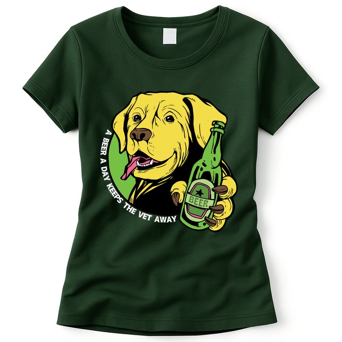 A Beer A Day Keeps The Vet Away Dog Womens T-Shirt