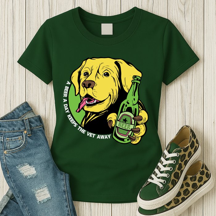 A Beer A Day Keeps The Vet Away Dog Womens T-Shirt