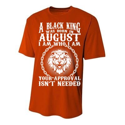 A Black King Was Born In August Birthday Lion Performance Sprint T-Shirt