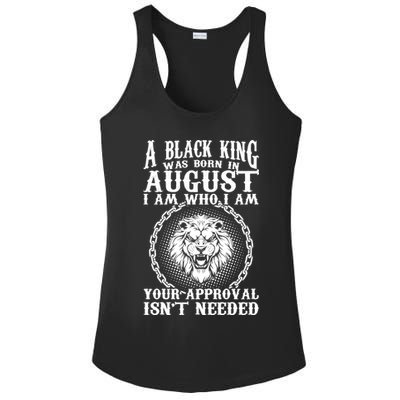 A Black King Was Born In August Birthday Lion Ladies PosiCharge Competitor Racerback Tank