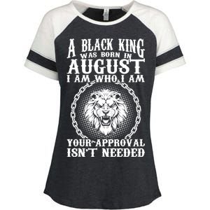 A Black King Was Born In August Birthday Lion Enza Ladies Jersey Colorblock Tee