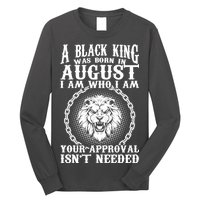 A Black King Was Born In August Birthday Lion Long Sleeve Shirt