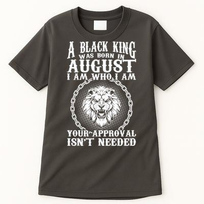 A Black King Was Born In August Birthday Lion Tall T-Shirt