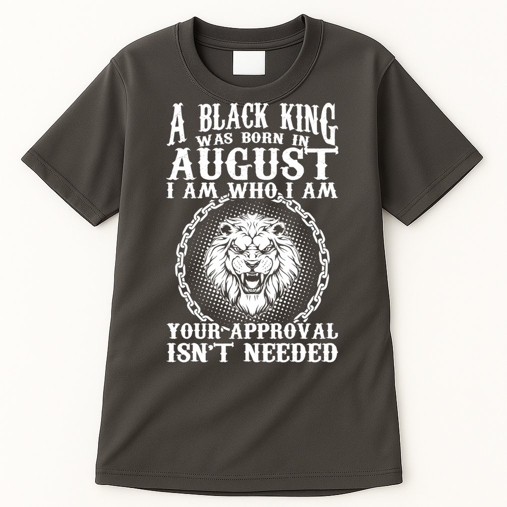 A Black King Was Born In August Birthday Lion Tall T-Shirt