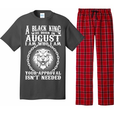 A Black King Was Born In August Birthday Lion Pajama Set