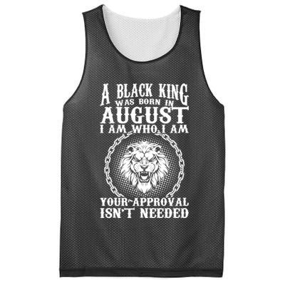 A Black King Was Born In August Birthday Lion Mesh Reversible Basketball Jersey Tank