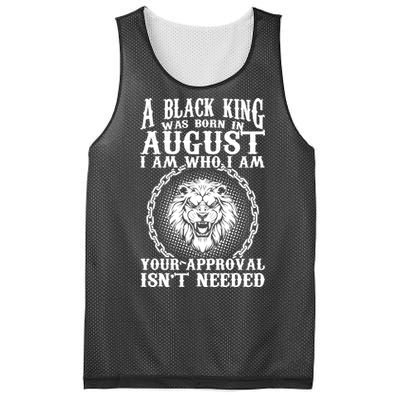 A Black King Was Born In August Birthday Lion Mesh Reversible Basketball Jersey Tank