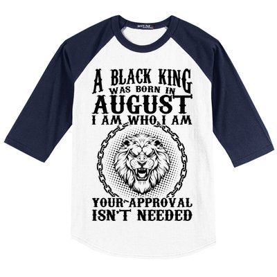 A Black King Was Born In August Birthday Lion Baseball Sleeve Shirt