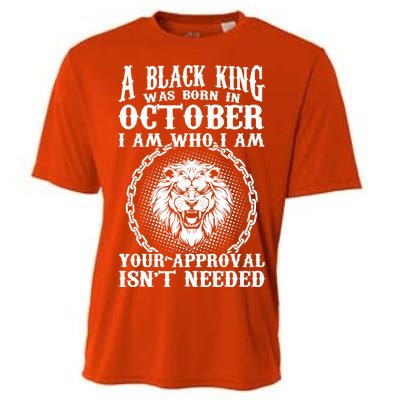 A Black King Was Born In October Birthday Lion Cooling Performance Crew T-Shirt