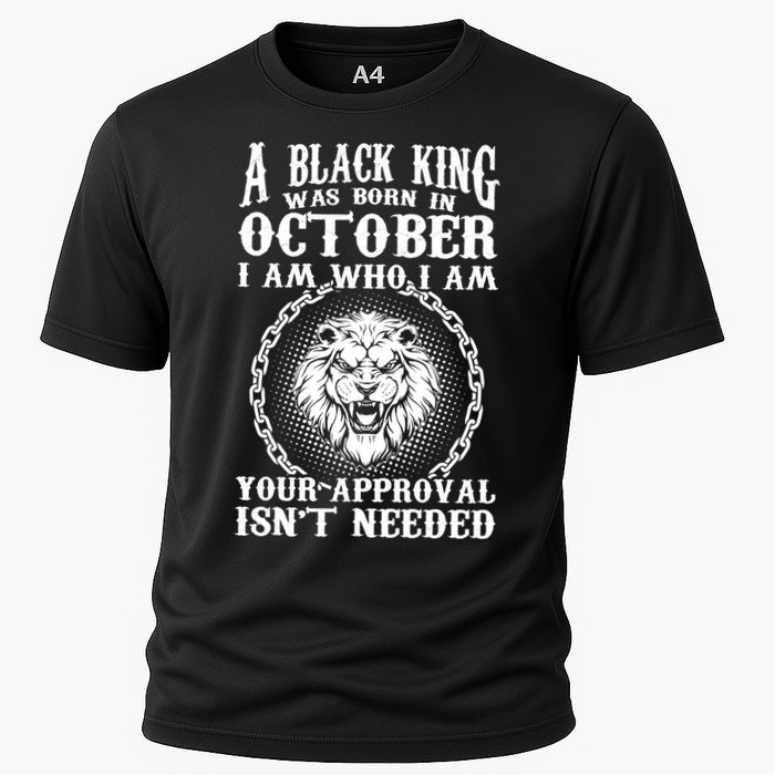 A Black King Was Born In October Birthday Lion Cooling Performance Crew T-Shirt