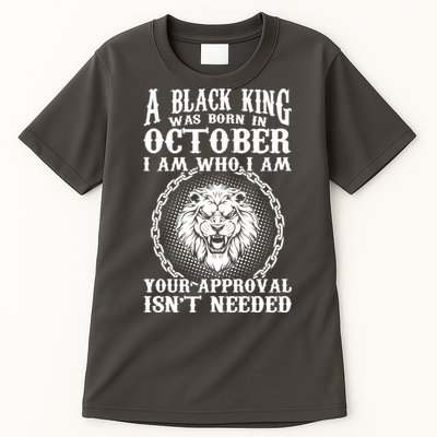 A Black King Was Born In October Birthday Lion Tall T-Shirt