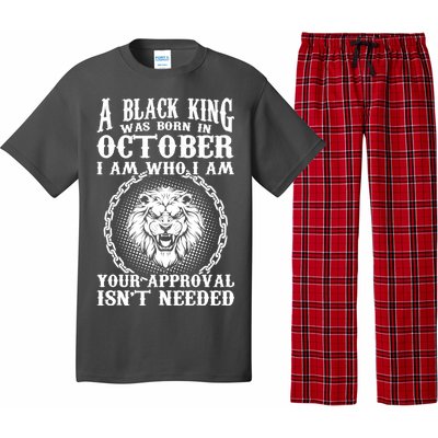 A Black King Was Born In October Birthday Lion Pajama Set