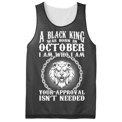 A Black King Was Born In October Birthday Lion Mesh Reversible Basketball Jersey Tank