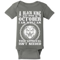 A Black King Was Born In October Birthday Lion Baby Bodysuit