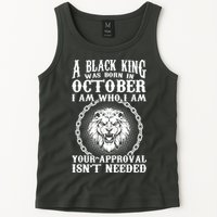 A Black King Was Born In October Birthday Lion Tank Top