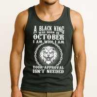A Black King Was Born In October Birthday Lion Tank Top