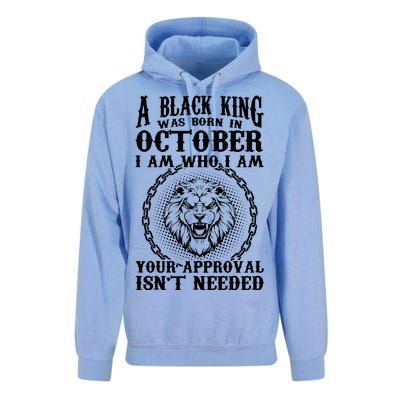 A Black King Was Born In October Birthday Lion Unisex Surf Hoodie