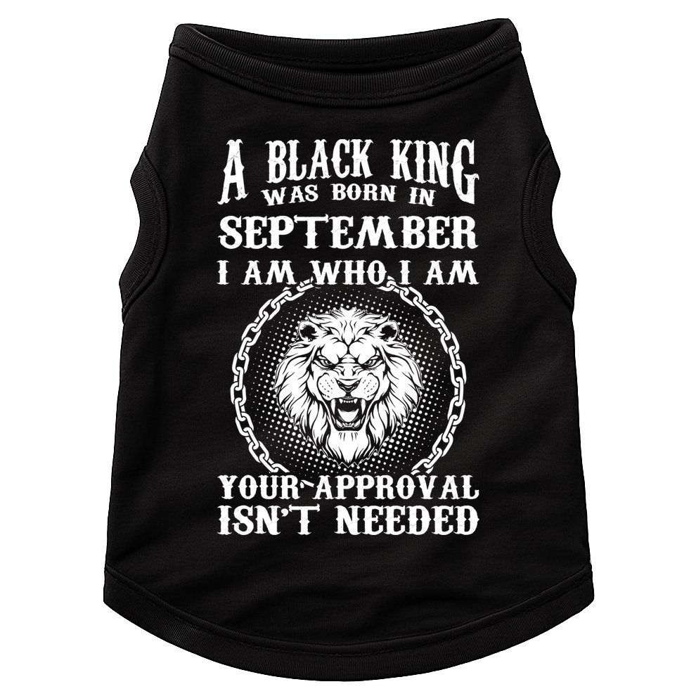 A Black King Was Born In September Birthday Lion Doggie Tank