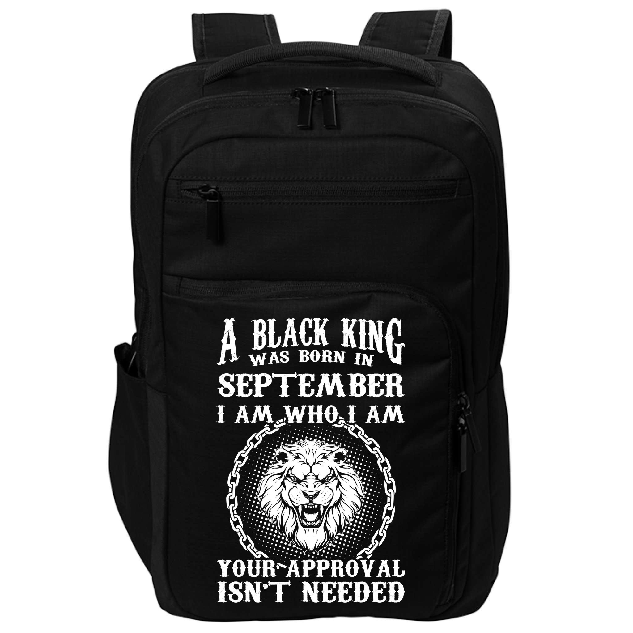 A Black King Was Born In September Birthday Lion Impact Tech Backpack