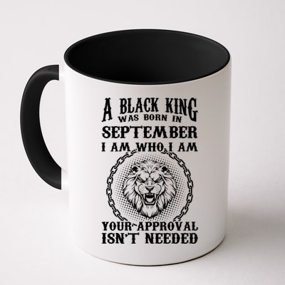 A Black King Was Born In September Birthday Lion Mug