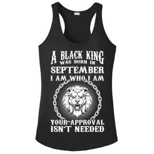 A Black King Was Born In September Birthday Lion Ladies PosiCharge Competitor Racerback Tank