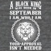 A Black King Was Born In September Birthday Lion T-Shirt