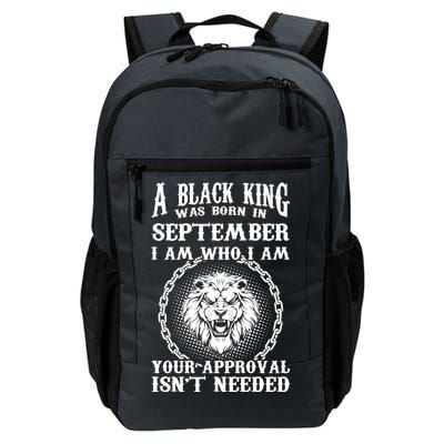 A Black King Was Born In September Birthday Lion Daily Commute Backpack