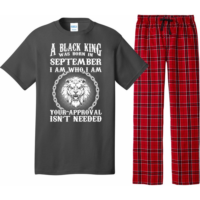 A Black King Was Born In September Birthday Lion Pajama Set