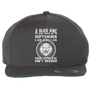 A Black King Was Born In September Birthday Lion Wool Snapback Cap