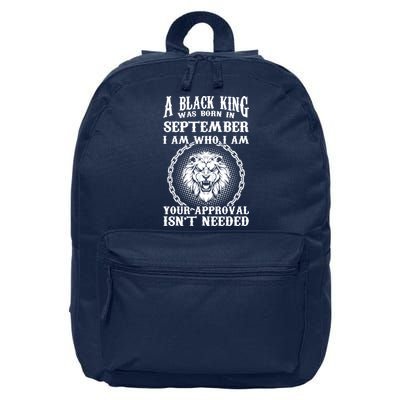 A Black King Was Born In September Birthday Lion 16 in Basic Backpack