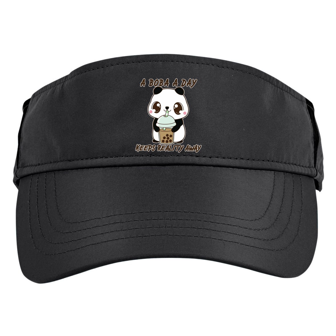 A Boba A Day Keeps The Reality Away Cute Panda Adult Drive Performance Visor