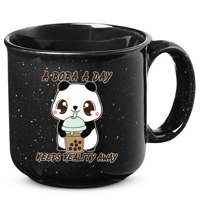 A Boba A Day Keeps The Reality Away Cute Panda 15oz Campfire Ceramic Mug