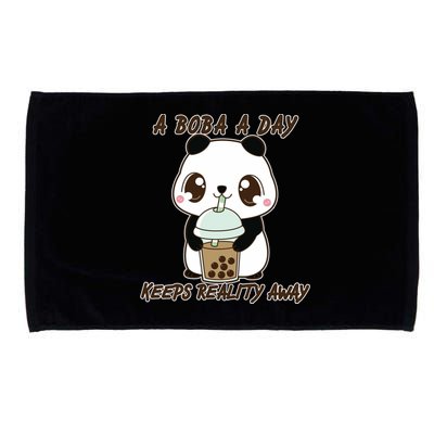 A Boba A Day Keeps The Reality Away Cute Panda Microfiber Hand Towel