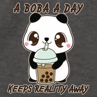 A Boba A Day Keeps The Reality Away Cute Panda Vector Backpack