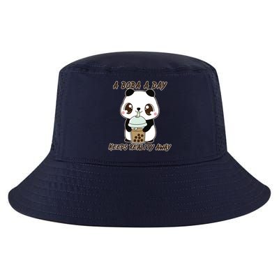 A Boba A Day Keeps The Reality Away Cute Panda Cool Comfort Performance Bucket Hat