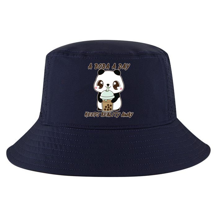 A Boba A Day Keeps The Reality Away Cute Panda Cool Comfort Performance Bucket Hat