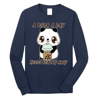A Boba A Day Keeps The Reality Away Cute Panda Long Sleeve Shirt