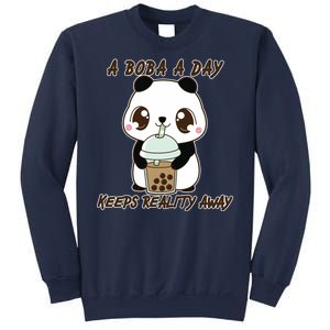 A Boba A Day Keeps The Reality Away Cute Panda Sweatshirt