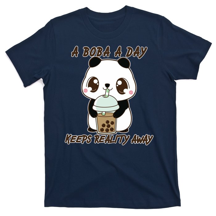 A Boba A Day Keeps The Reality Away Cute Panda T-Shirt