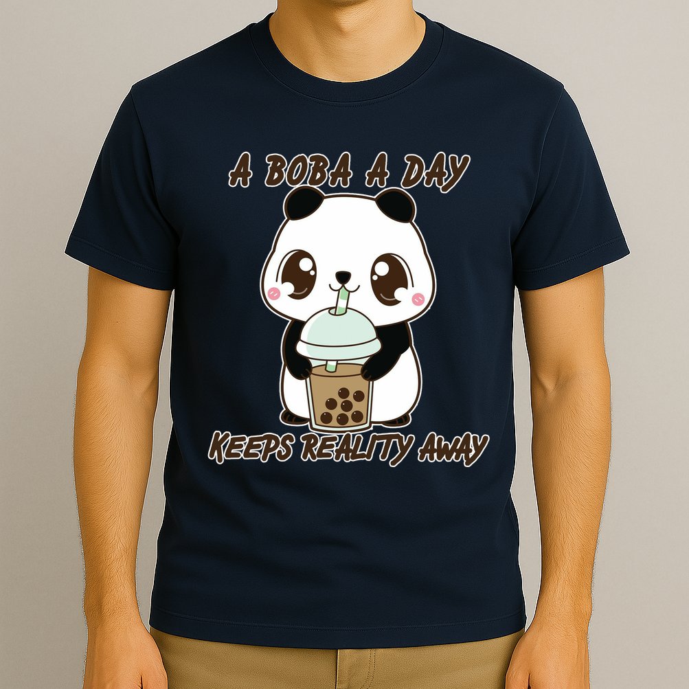 A Boba A Day Keeps The Reality Away Cute Panda T-Shirt