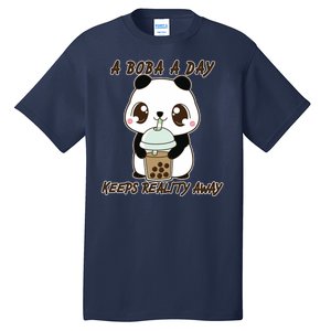 A Boba A Day Keeps The Reality Away Cute Panda Tall T-Shirt