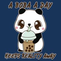 A Boba A Day Keeps The Reality Away Cute Panda Tall T-Shirt