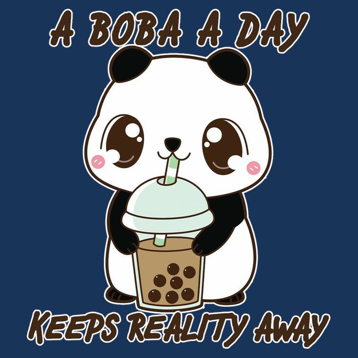 A Boba A Day Keeps The Reality Away Cute Panda Tall T-Shirt