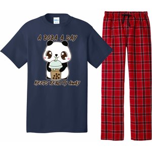 A Boba A Day Keeps The Reality Away Cute Panda Pajama Set