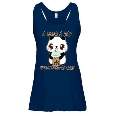A Boba A Day Keeps The Reality Away Cute Panda Ladies Essential Flowy Tank