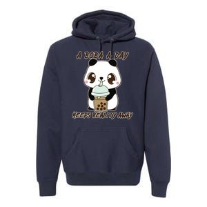 A Boba A Day Keeps The Reality Away Cute Panda Premium Hoodie