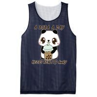 A Boba A Day Keeps The Reality Away Cute Panda Mesh Reversible Basketball Jersey Tank