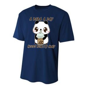 A Boba A Day Keeps The Reality Away Cute Panda Performance Sprint T-Shirt