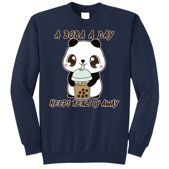 A Boba A Day Keeps The Reality Away Cute Panda Tall Sweatshirt