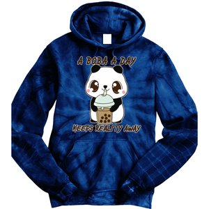 A Boba A Day Keeps The Reality Away Cute Panda Tie Dye Hoodie